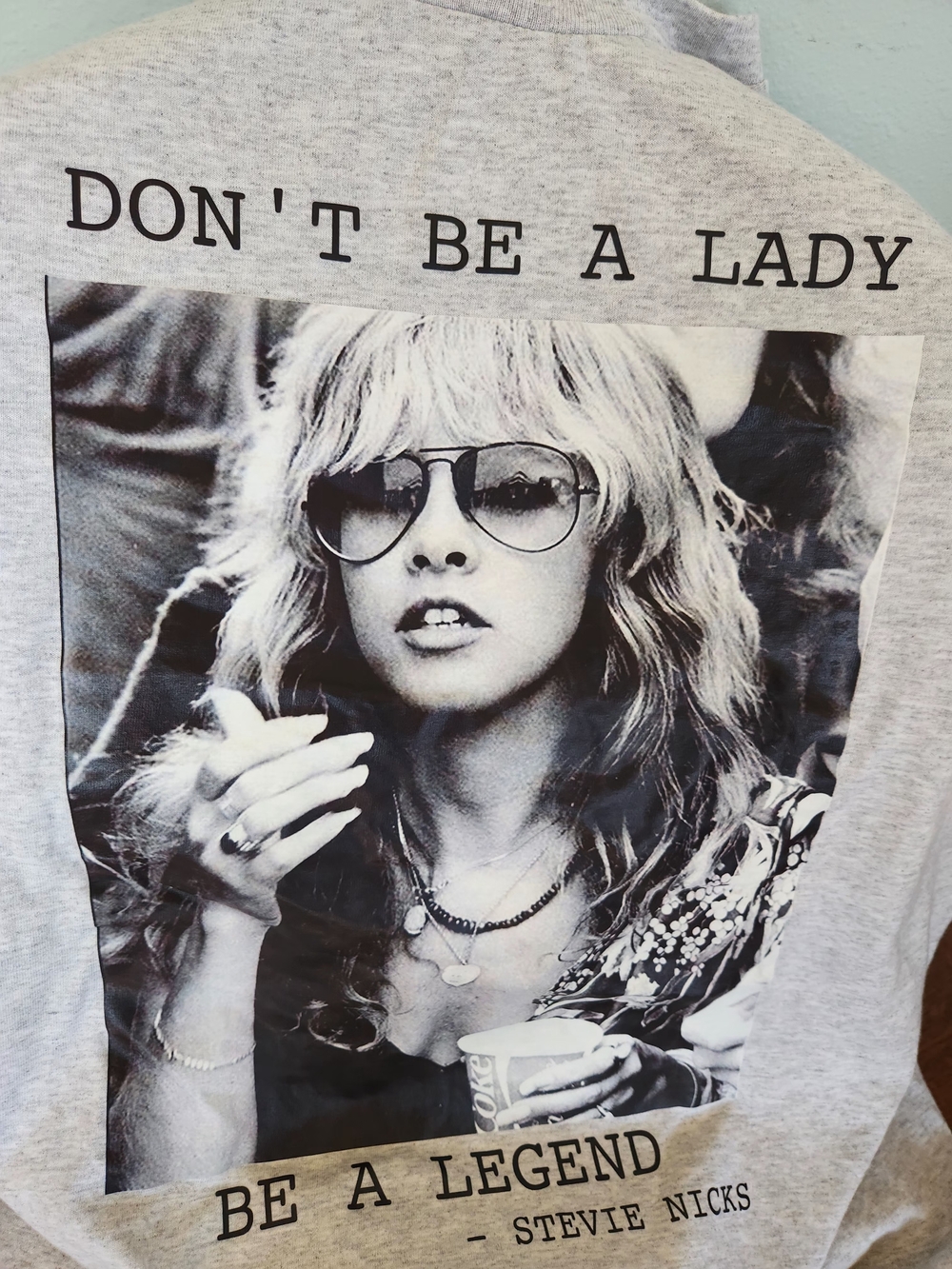 Gildan Grey Heather Dryblend Crewneck 2XL T-shirt - Stevie Nicks